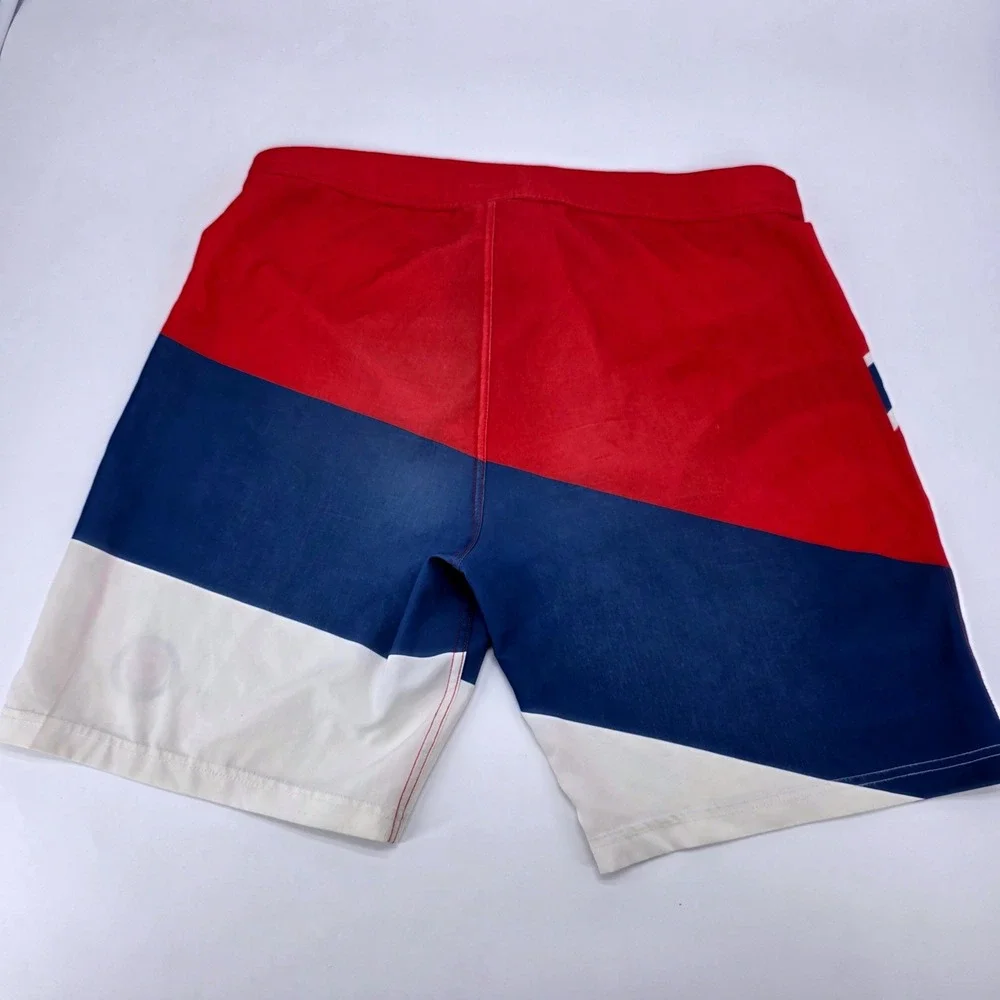 MLB Chicago Cubs Men‎ Board Shorts Red Navy Blue White Swim Trunks Size 34